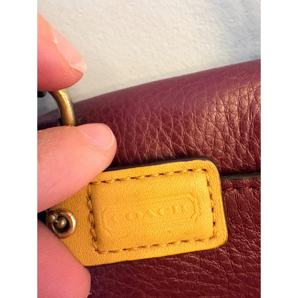 Coach Burgundy Pebbled Leather Mini Park Crossbody Bag Small Purse Maroon Kids - Picture 6 of 15